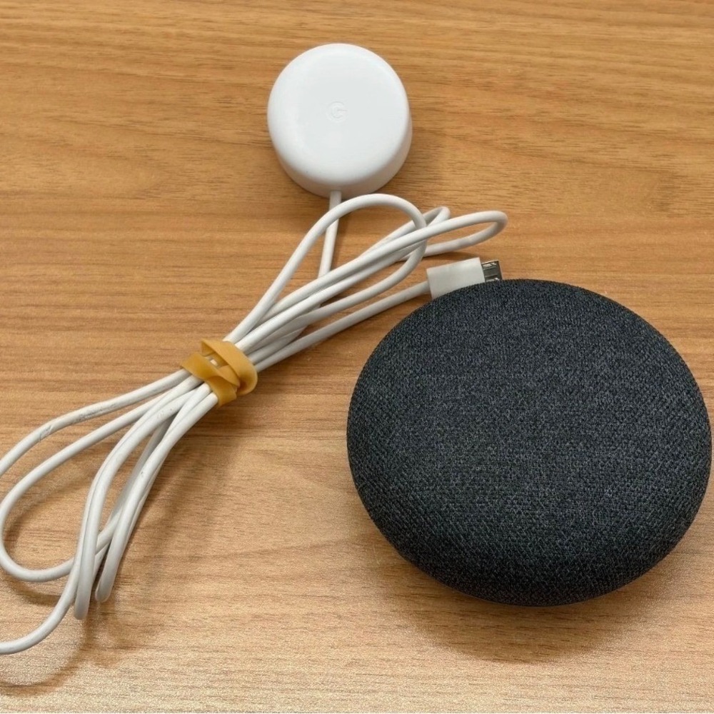 Google Home Mini 1st Gen Smart Speaker Charcoal GA00210-US with Cord